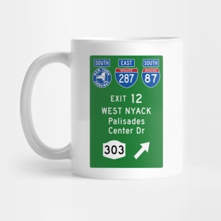 New York Thruway Southbound Exit 12: West Nyack Palisades Center NY Rte 303 Mug